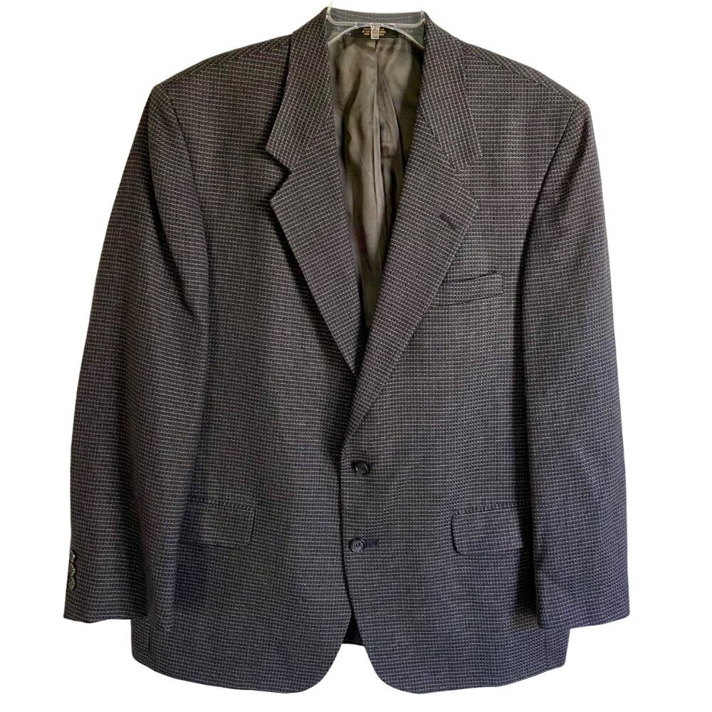Di Vacchi 2 Button Houndstooth Blazer Jacket Mens 42R